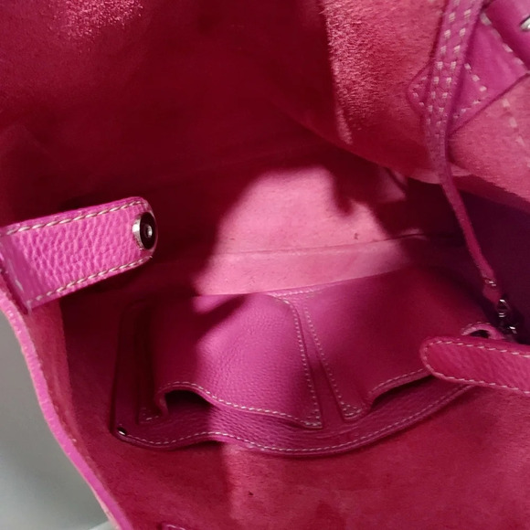 Cole Hann Raleigh Raspberry Pink Soft Pebbled Leather Shoulder Bag - Picture 13 of 13